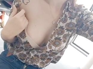 masturbación, oficina, orgasmo, secretaria, amateur, adolescente, paja, a-solas, tatuaje, tetitas