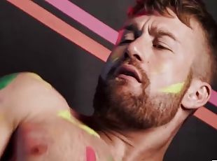 MEN - Theo Brady and Olivier Robert dance under the neon light letting their horny cocks rub against each other