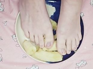 amateur, pieds, fétiche, solo, minuscule, banane, orteils