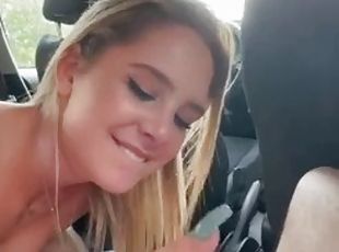 teta-grande, amador, babes, chupanços, adolescente, carro, loira, pequeno