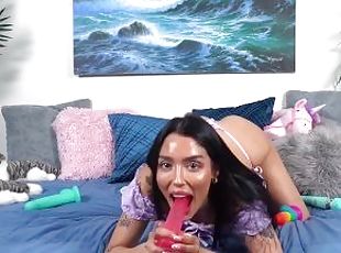 masturbação, orgasmo, cona-pussy, adolescente, brinquedo, webcam, engraçado, dildo, sozinho, morena