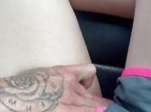 coño-pussy, amateur, masaje, coche