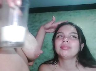 amateur, lesbiana, webcam, fetichista, leche, lactando