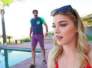 Close up fucking by the pool with stunning blonde Anny Aurora