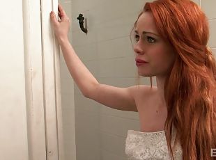 mariée, chatte-pussy, hardcore, couple, rousse, naturel, sexe-habillé, talons-hauts