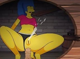 ESPIANDO A MARGE SIMPSON MIENTRAS SALTA EN UNA POLLA DE PLASTICO - HOLE HOUSE