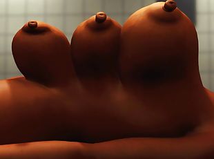 tetas-grandes, anal, negra-ebony, 3d, tetas