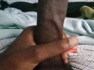 Morning stroking big cock