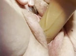 masturbación, orgasmo, coño-pussy, amateur, juguete, regordeta, a-solas