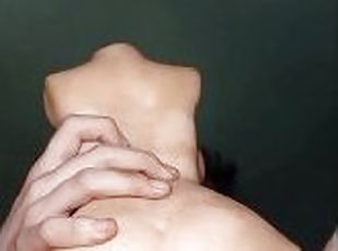 amateur, zakar-besar, creampie, merangkap, solo, zakar