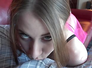 tenåring, pornostjerne, creampie, par, pov, amerikansk, footjob