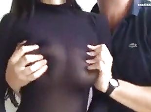 asia, payudara-besar, cumshot-keluarnya-sperma, stocking-stockings, pakaian-dalam-wanita