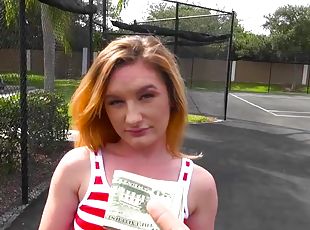 Girl offered cash to suck cock and fuck in public