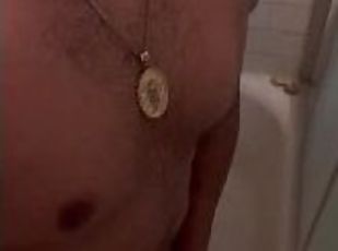 baignade, amateur, ejaculation-sur-le-corps, ados, douche, solo, lait