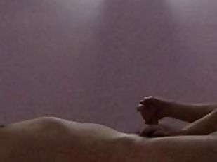 asiatique, amateur, ejaculation-sur-le-corps, milf, branlette, massage