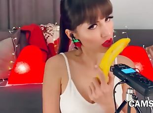 orgasmo, amador, chupanços, brinquedo, hardcore, webcam, banana, morena