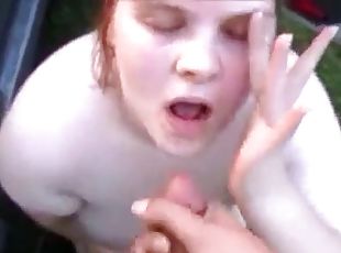 Fat girl public blowjob