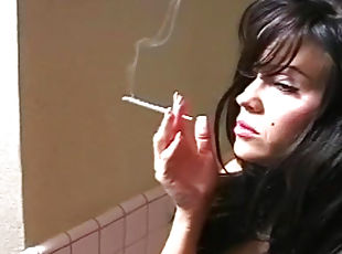 meias, natural, perfeito, fetiche, sozinho, fumando, morena