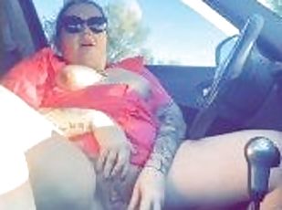 masturbation, publik, amatör, milf, bbw, bil, ensam