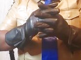 amateur, ejaculation-sur-le-corps, gay, black, joufflue, fétiche, solo, uniformes, cuir