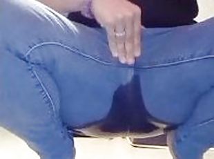 Tight wet jeans