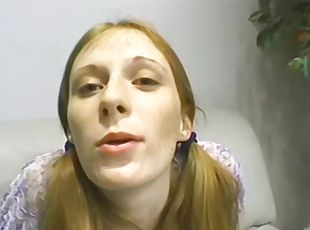 amatør, blowjob, cumshot, tenåring, hardcore, hjemmelaget, handjob, trekant, rødhåret, pigtail