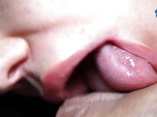 blowjob close-up, she licked my balls