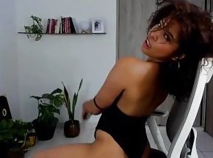 amateur, ébène, ados, latina, black, lingerie, webcam, solo, brunette