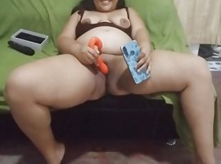 traseiros, masturbação, amador, brinquedo, indiano, bbw, dildo, sozinho, morena