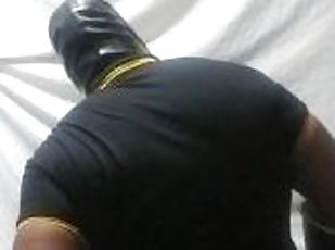 amateur, gay, black, joufflue, gode, fétiche, latex, solo, caoutchouc