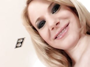 storatuttar, milf, deepthroat, creampie, trekant, blond, close-up