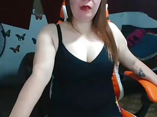 asiático, tetas-grandes, madurita-caliente, paja, webcam