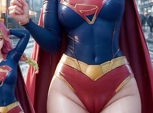 Mitsuri as Supergirl in Superman costume JIZZTRIBUTE