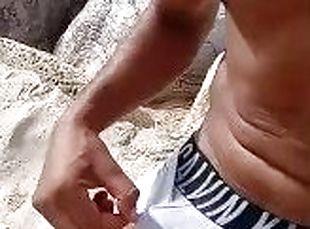 amateur, ejaculation-sur-le-corps, énorme-bite, gay, branlette, black, plage, fétiche, solo, musclé