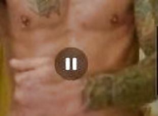 masturbación, orgasmo, amateur, chorro-de-corrida, gay, paja, a-solas, tatuaje