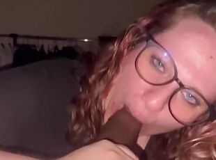 Pawg teacher deepthroats big black dick