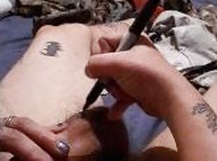 tetas-grandes, masturbación, esposa, amateur, polla-enorme, paja, primera-persona, realidad, tatuaje, polla