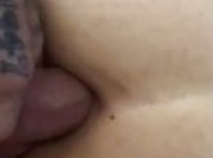 cul, amateur, anal, mature, énorme-bite, pute, serrée, tatouage, bite, dure