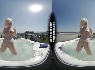 masturbation, en-plein-air, ados, jouet, blonde, solo, fumer, jacuzzi, petits-seins